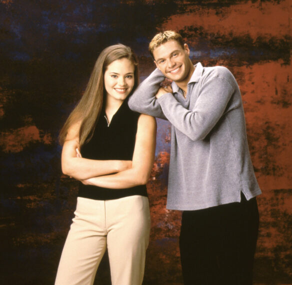 CLICK, (from left): Amber Bonasso, Ryan Seacrest, 1997. © Merv Griffin Entertainment / Courtesy: Everett Collection