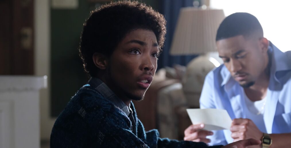 FX's The Drop: A Snowfall Saga -- “Homecoming” -- Season 1, Episode 5 (Airs Tuesday, October 6) -- Pictured: (l-r) Asante Blackk as Lamar Kinsey, Peyton Alex Smith as James Kinsey. -- CR: Ray Mickshaw/FX