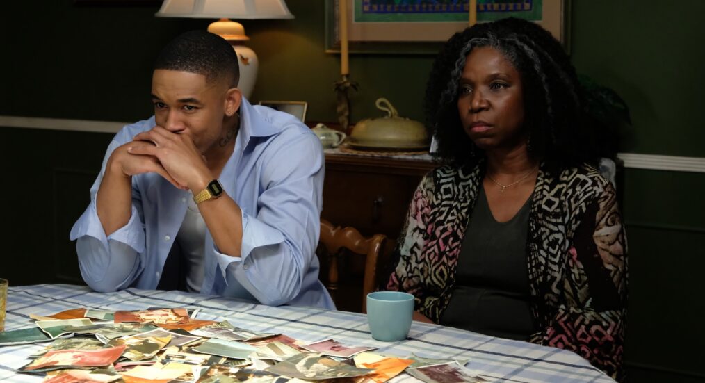 FX's The Drop: A Snowfall Saga -- “Homecoming” -- Season 1, Episode 5 (Airs Tuesday, October 6) -- Pictured: (l-r) Peyton Alex Smith as James Kinsey, Nicki Micheaux as Gerty Kinsey. -- CR: Ray Mickshaw/FX