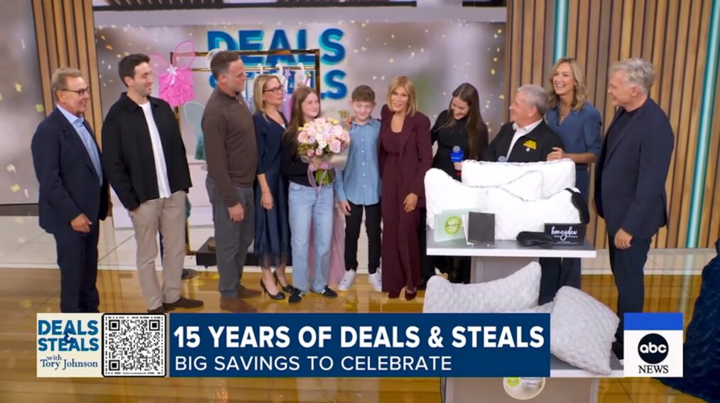 Tory Johnson and family, Lara Spencer, and Sam Champion on the October 6, 2026, episode of ABC's 'Good Morning America.'