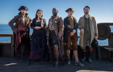 TOMER CAPONE as Billy Bones, HAYLEY ATWELL as BESS HAWKINS, DAVID OYELOWO as Long John Silver, TOM SWEET as JIM HAWKINS, JACK HUSTON as Mr Aaron Graham