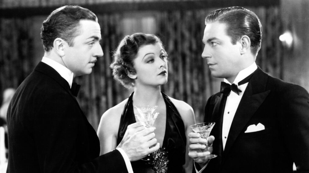 William Powell, Myrna Loy, and Henry Wadsworth, 'The Thin Man,' 1934.