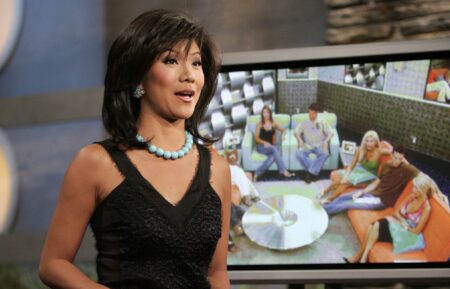 Host Julie Chen appears on the set of "Big Brother Season 6" at the CBS Television Studio Center August 25, 2005 in Studio City, California.