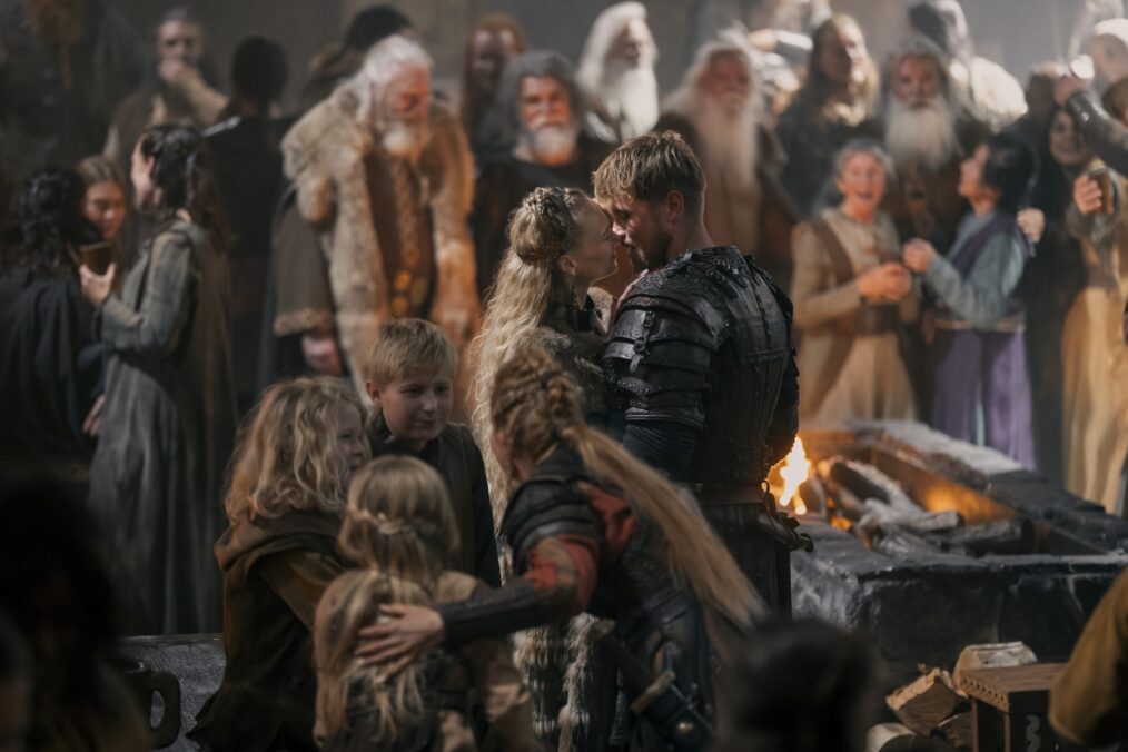 Jessica Madsen (Gunhild), Xavier Molyneux (Erik Bloodaxe) in BLOODAXE SEASON 1