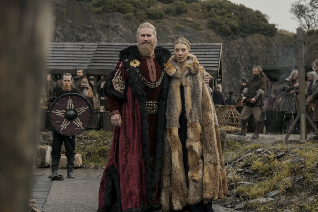 Rune Temte (Gorm) and Sisse Marie (Thyra) in BLOODAXE SEASON 1