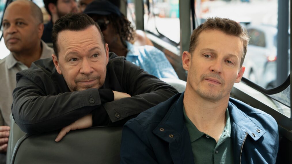 Donnie Wahlberg as Danny Reagan and Will Estes as Jamie Reagan in 'Boston Blue' Season 2 Episode 5