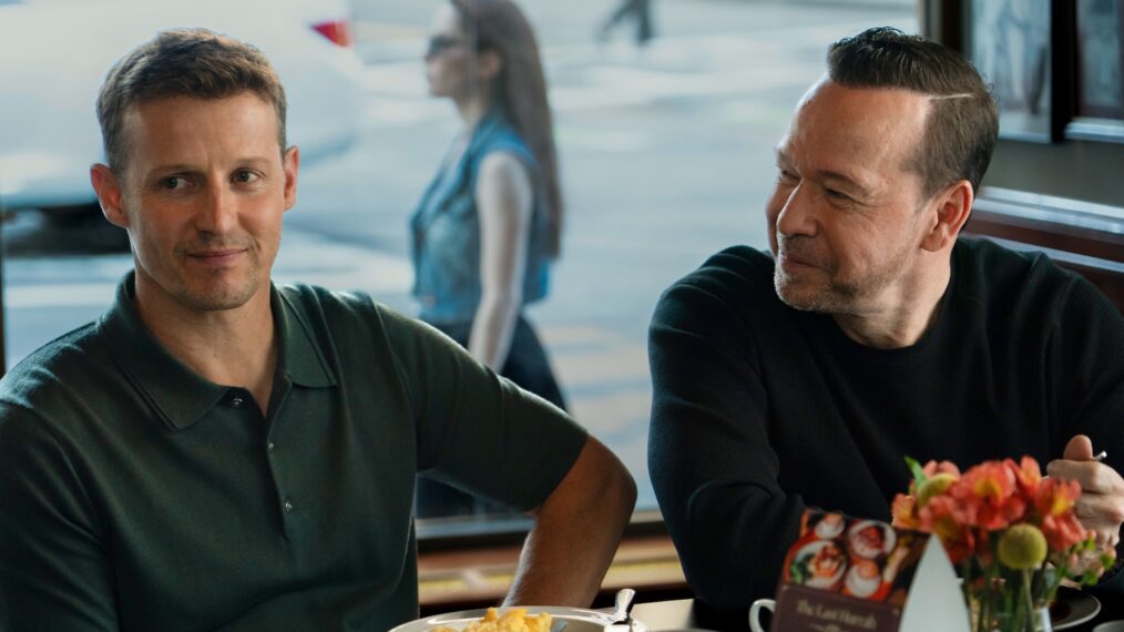Donnie Wahlberg as Danny Reagan and Will Estes as Jamie Reagan in 'Boston Blue' Season 2 Episode 5