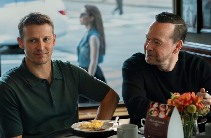 Donnie Wahlberg as Danny Reagan and Will Estes as Jamie Reagan in 'Boston Blue' Season 2 Episode 5