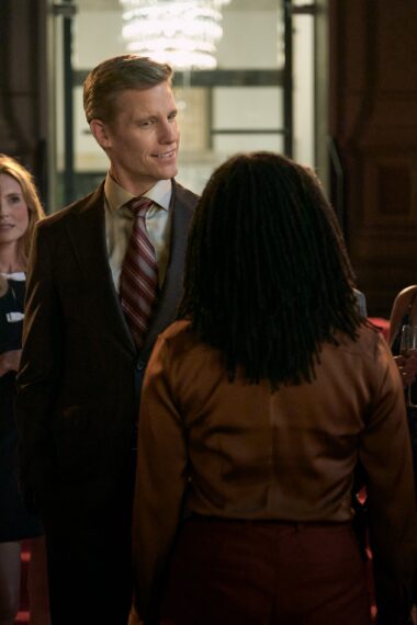 Ward Horton as Thad Longfellow and Sonequa Martin-Green as Lena Silver in 'Boston Blue' Season 2 Episode 1