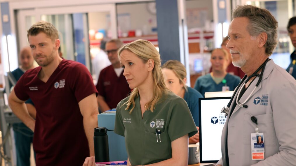 Jessy Schram as Dr. Hannah Asher, Steven Weber as Dr. Dean Archer — 'Chicago Med' Season 12 Episode 3 