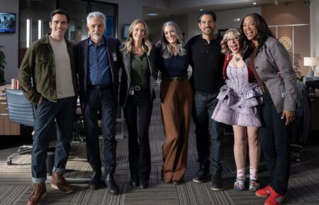 RJ Hatanaka as Tyler Green, Joe Mantegna as David Rossi, A.J. Cook as Jennifer ‘JJ’ Jareau, Paget Brewster as Emily Prentiss, Adam Rodriguez as Luke Alvez, Kirsten Vangsness as Penelope Garcia, and Aisha Tyler as Dr. Tara Lewis — Behind the Scenes of 'Criminal Minds: Evolution'