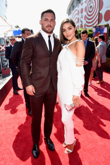 Danny Amendola (L) and model Olivia Culpo attend The 2017 ESPYS at Microsoft Theater