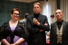 Cat Lemieux as Drusilla, Jeff Hiller as Aldricht, and Julian Richings as Vlad in 'Eternally Yours'