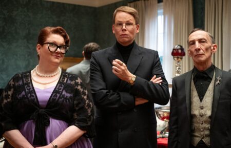 Cat Lemieux as Drusilla, Jeff Hiller as Aldricht, and Julian Richings as Vlad in 'Eternally Yours'