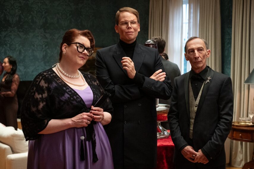 Cat Lemieux as Drusilla, Jeff Hiller as Aldricht, and Julian Richings as Vlad in 'Eternally Yours'
