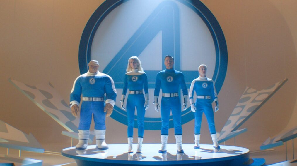 Ebon Moss-Bachrach, Vanessa Kirby, Pedro Pascal, and Joseph Quinn in 'Fantastic Four'