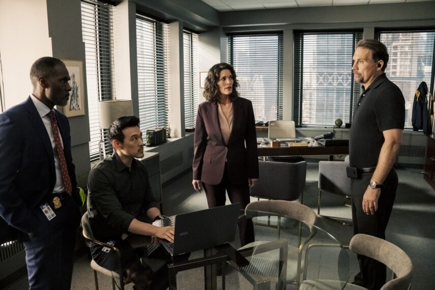 Curtiss Cook as ADIC Lawrence Green, James Chen as Ian Lim, Alana De La Garza as Special Agent in Charge Isobel Castille and Jeremy Sisto as Assistant Special Agent in Charge Jubal Valentine — 'FBI' Season 9 Episode 3 "White Rock"