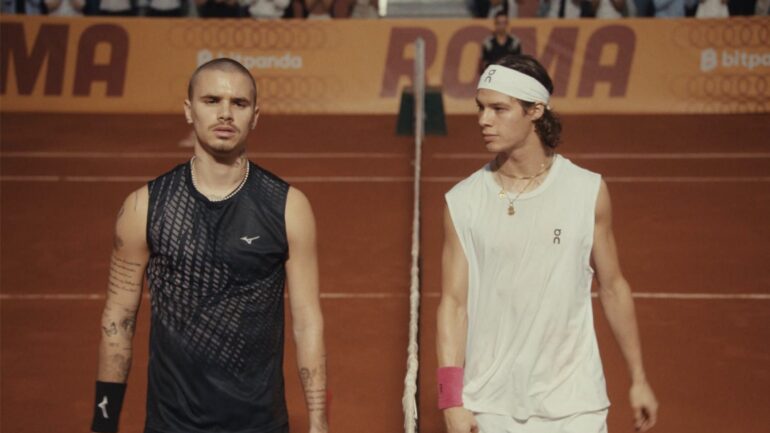 Romeo Beckham and Paul Kircher in 'Forty Love'