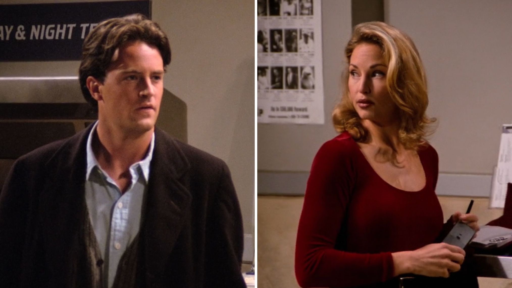 Matthew Perry and Jill Goodacre on 'Friends'