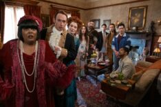 Danielle Pinnock as Alberta, Brandon Scott Jones as Isaac, Rebecca Wisocky as Hetty, Sheila Carrasco as Flower, Devan Chandler Long as Thor, Asher Grodman as Trevor, Román Zaragoza as Sasappis, Ben Feldman as Kyle, and Utkarsh Ambudkar as Jay in the 'Ghosts' Halloween Special