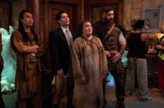 Román Zaragoza, Asher Grodman, Betsy Sodaro, and Devan Chandler Long in the 'Ghosts' Halloween Special