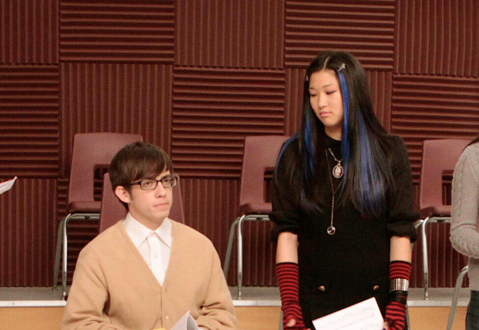 Kevin McHale and Jenna Ushkowitz as Artie and Tina in 'Glee'