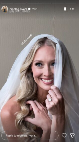 Kayla Radomski in a wedding veil