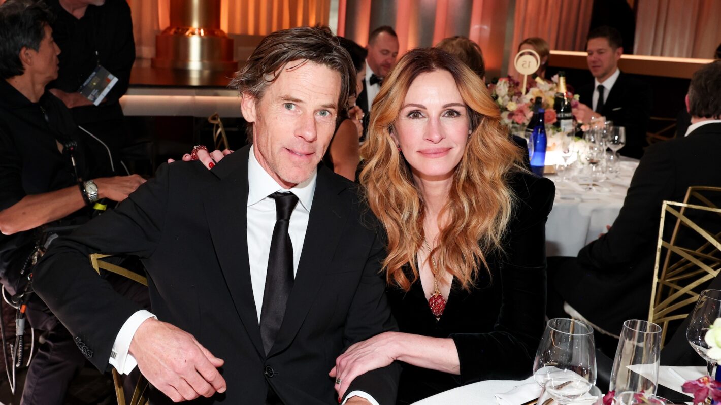 Daniel Moder, Julia Roberts at the 83rd Annual Golden Globes held at The Beverly Hilton on January 11, 2026 in Beverly Hills, California.
