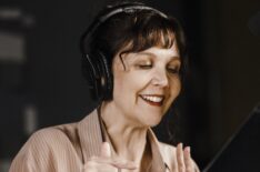 Maggie Gyllenhaal recording her role of Van Helsing in Audible's 'Dracula' immersive experience