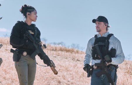 Ash Santos as Andrea Cruz and Luke Grimes as Kayce Dutton in 'Marshals' Season 2 Episode 4