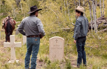 Luke Grimes as Kayce Dutton and Brecken Merrill as Tate Dutton in 'Marshals' Season 2 Episode 2