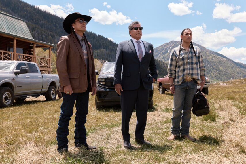 Mo Brings Plenty as Mo, Gil Birmingham as Thomas Rainwater, and Will Strongheart as Troy in 'Marshals' Season 2 Episode 2