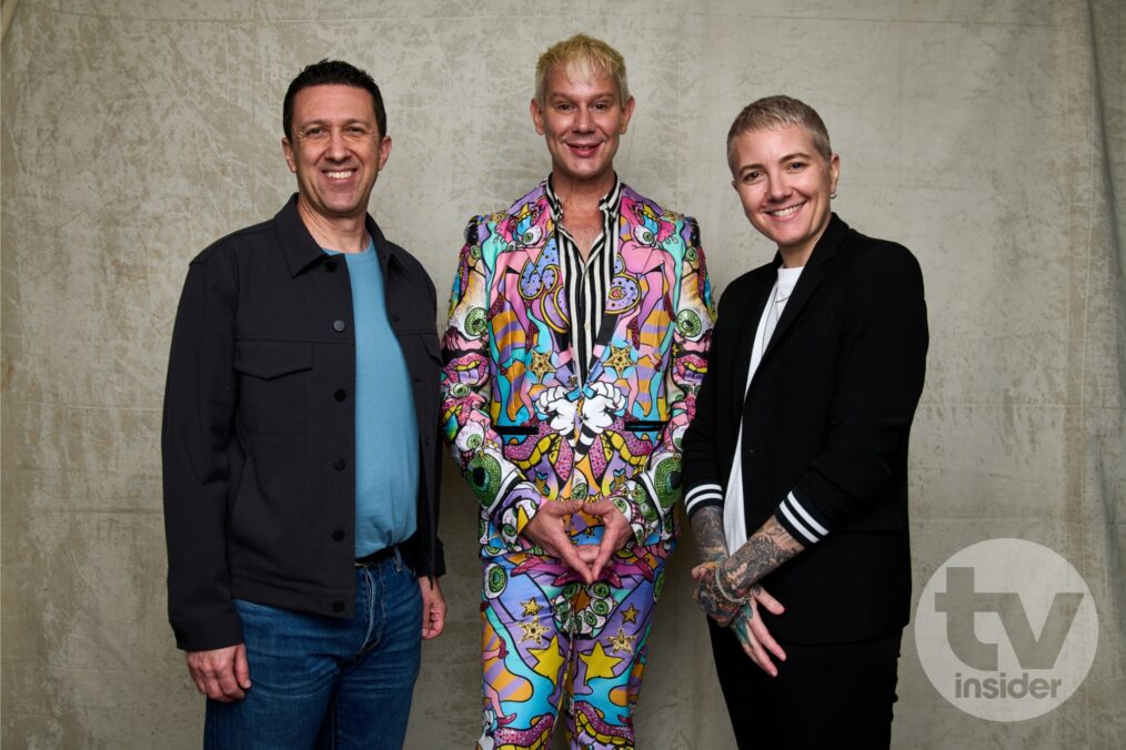 Tubi's Adam Lewinson, Jimbo, and Jem-Garrard in TV Insider's NYCC 2026 studio