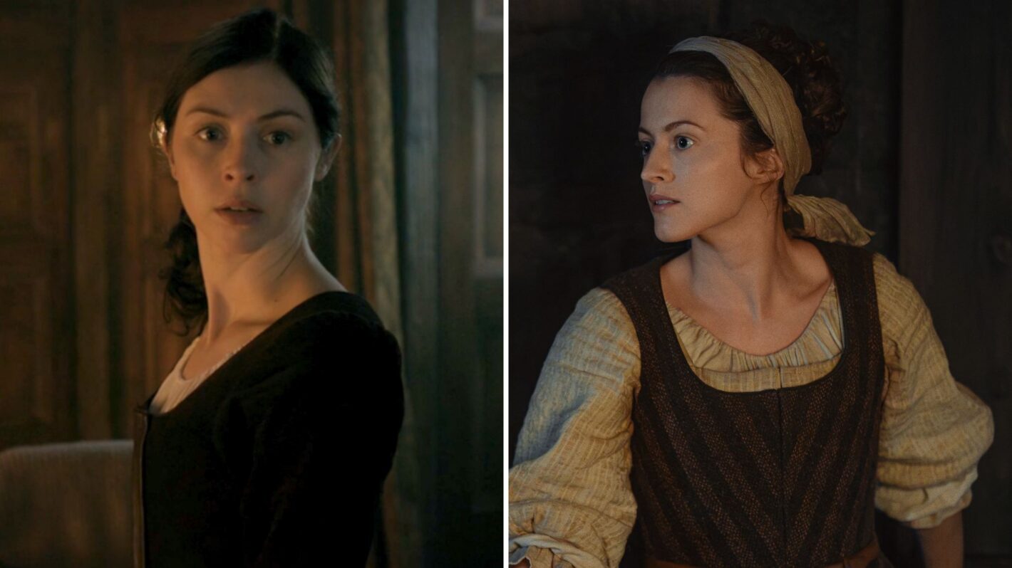 Hermione Corfield and Lauren McQueen in 'Outlander: Blood of My Blood'