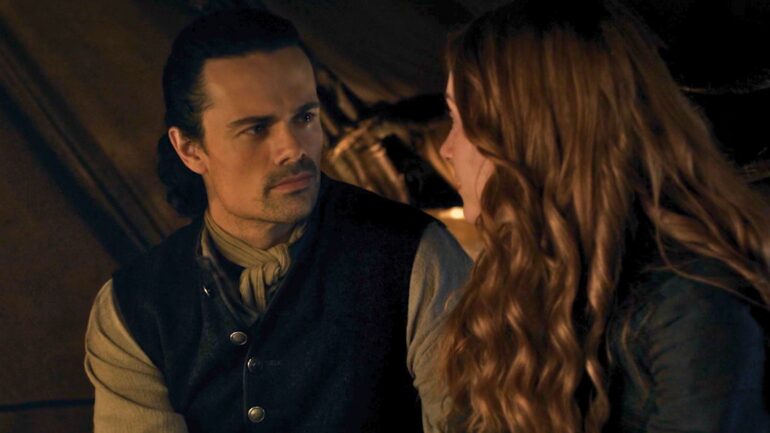 Jamie Roy and Harriet Slater in 'Outlander: Blood of My Blood' Season 2