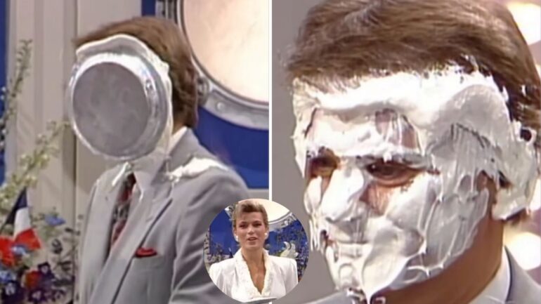 Vanna White Throws Pie in Pat Sajak’s Face in Nostalgic 80th Birthday Tribute