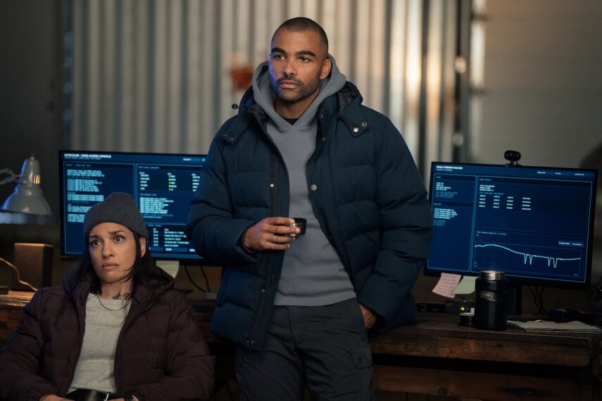 Rachael Ancheril as Taylor and Toby Sandeman as Robbie in Guarding Stars