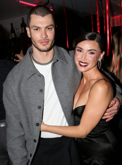 Brandon Good and Bronwyn Newport pose at the after party for Whitney Leavitt's opening night in 