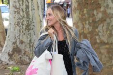 Sarah Jessica Parker is seen at 'The Families Stone 2' set in Downtown, Manhattan on October 21, 2026 in New York City.