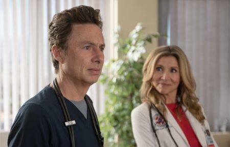 Zach Braff and Sarah Chalke in 'Scrubs'