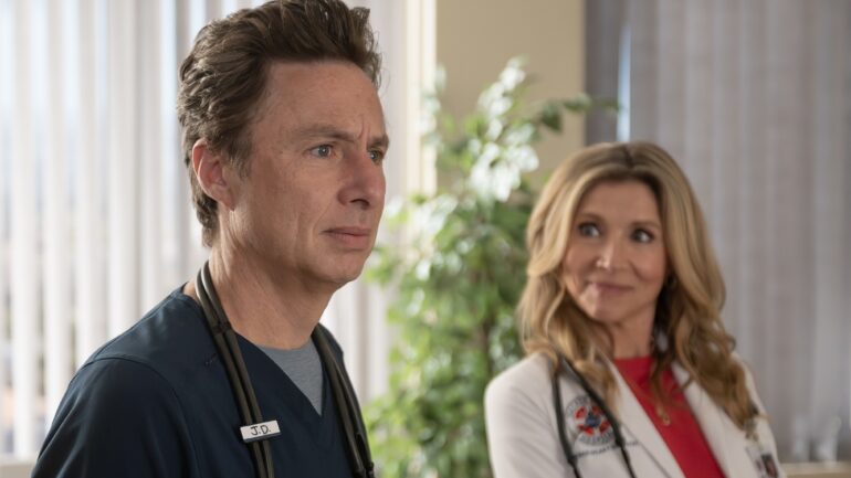 Zach Braff and Sarah Chalke in 'Scrubs'