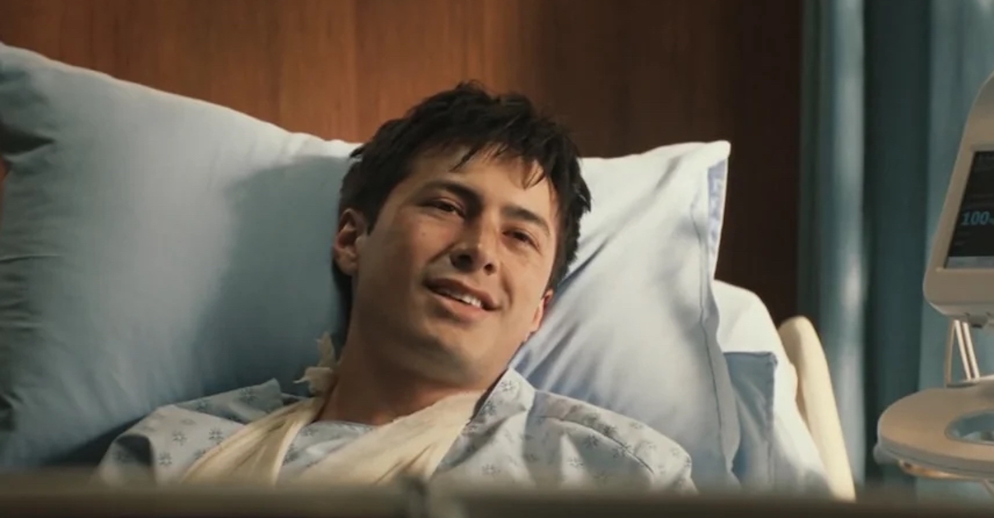 Shane in the hospital scene 'Heated Rivalry' season 1