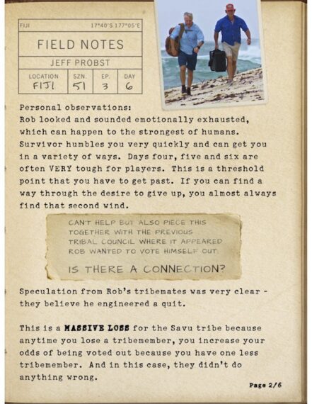 Jeff Probst's 'Survivor 51' Episode 3 Field Notes about Rob Antonson