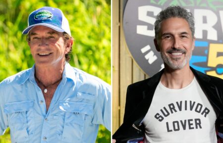 Jeff Probst in Survivor 51; Ethan Zohn at Survivor 50 finale