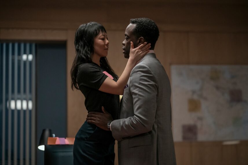 Ali Ahn as Eidra Park, Ato Essandoh as Stuart Hayford in 'The Diplomat' Season 4 Episode 6