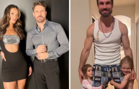 "The Price Is Right" model James O'Halloran (left) with Alexis Gaube, (right) with his kids