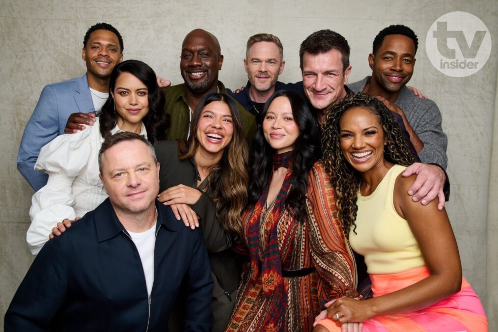 Deric Augustine, Alyssa Diaz, Alexi Hawley, Richard T. Jones, Lisseth Chavez, Shawn Ashmore, Melissa O'Neil, Nathan Fillion, Mekia Cox, and Jay Ellis — 'The Rookie' in TV Insider's New York Comic Con 2026 Studio