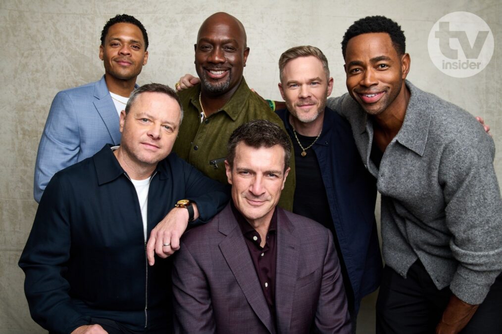 Deric Augustine, Alexi Hawley, Richard T. Jones, Nathan Fillion, Shawn Ashmore, and Jay Ellis — 'The Rookie' in TV Insider's New York Comic Con 2026 Studio