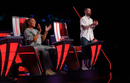 Queen Latifah and Adam Levine