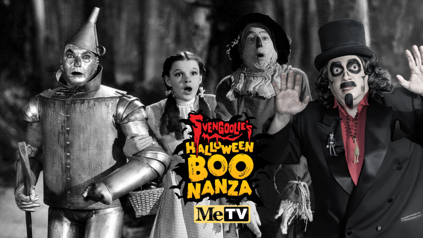 Jack Haley, Judy Garland and Ray Bolger, 1939 and Svengoolie Boo-Nanza-graphic